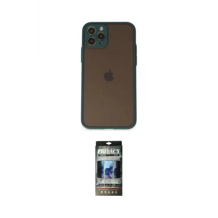 ieg™ iPhone 11 Pro Kılıf Ahenk Çizgi Serisi - Siyah 34D Hayalet Izgaralı Cam