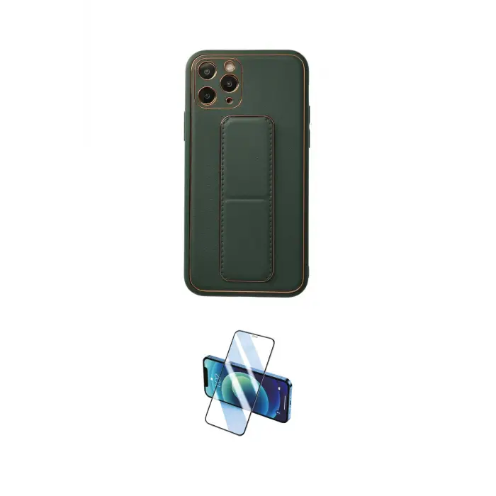 ieg™ iPhone 11 Pro Kılıf Akış Doku - Siyah 3D Antistatik Cam Ekran Koruyucu