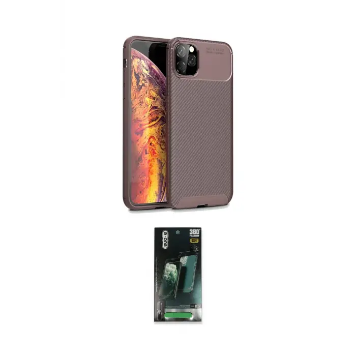 ieg™ iPhone 11 Pro Kılıf Eksen Form Prime - Şeffaf 360 Full Body Arka Koruyucu