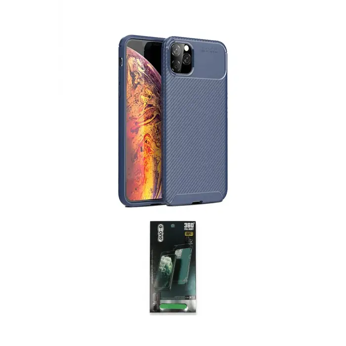 ieg™ iPhone 11 Pro Kılıf Eksen Form Prime - Şeffaf 360 Full Body Arka Koruyucu
