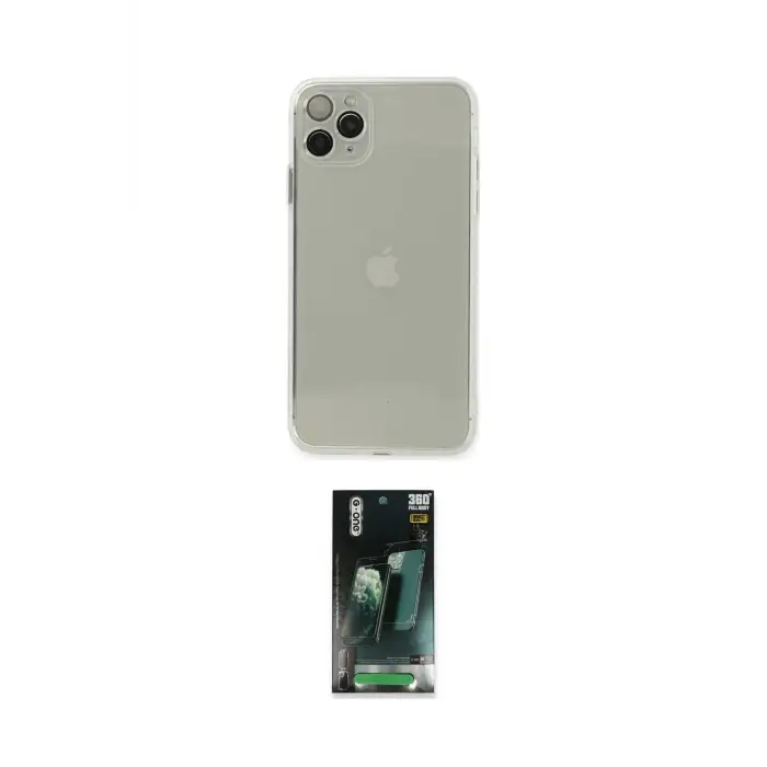 ieg™ iPhone 11 Pro Max Kılıf Ahenk Doku - Şeffaf 360 Full Body Arka Koruyucu