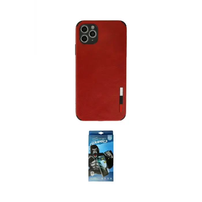 ieg™ iPhone 11 Pro Max Kılıf Doruk Asil Koleksiyonu - Siyah 34D Izgaralı Cam