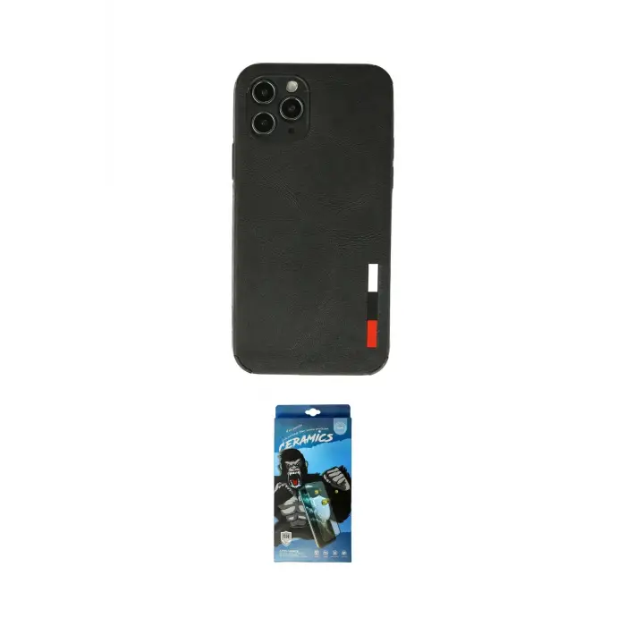 ieg™ iPhone 11 Pro Max Kılıf Doruk Asil Koleksiyonu - Siyah 34D Izgaralı Cam