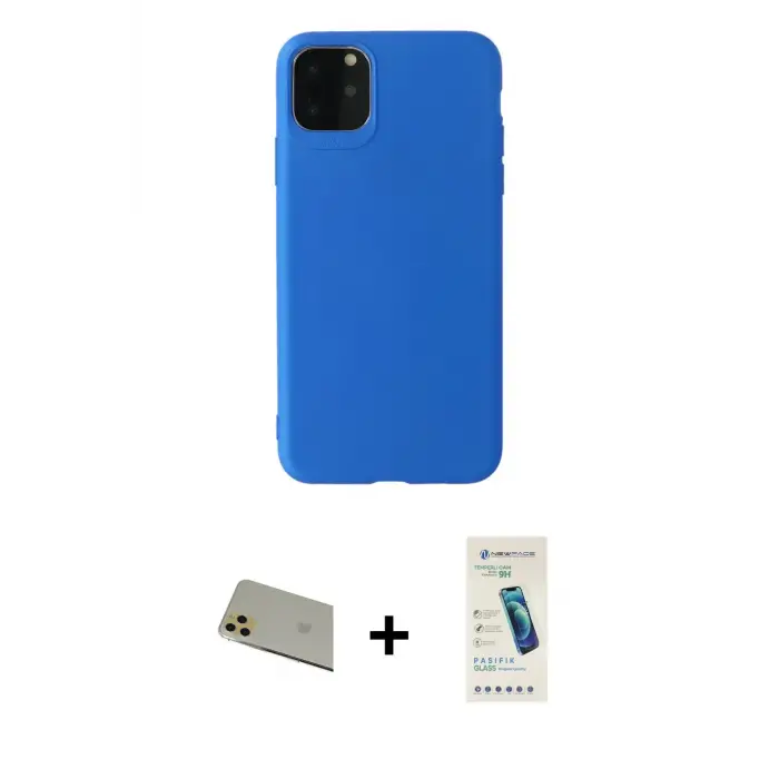ieg™ iPhone 11 Pro Max Kılıf Kozmos Yansıma Özel Seri - Şeffaf Pasifik Cam Ekran Koruyucu + Rainbow Kamera Lens Koruma Cam - GD