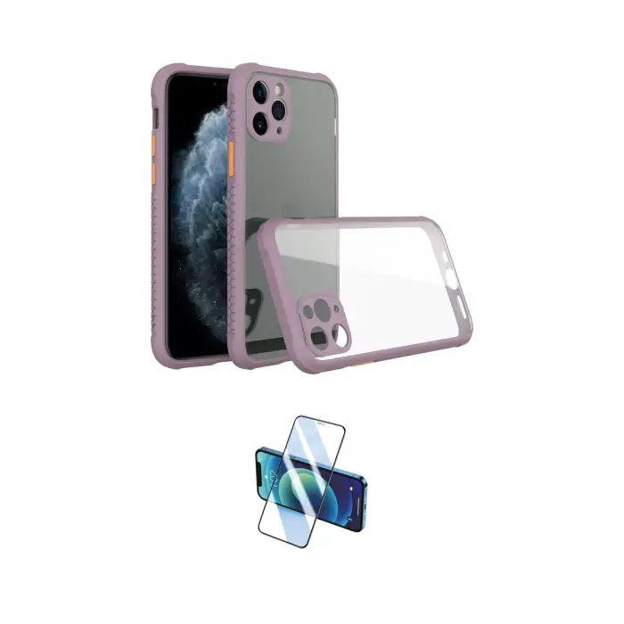 ieg™ iPhone 11 Pro Max Kılıf Nova Asil Özel Seri - Siyah 3D Antistatik Cam Ekran Koruyucu