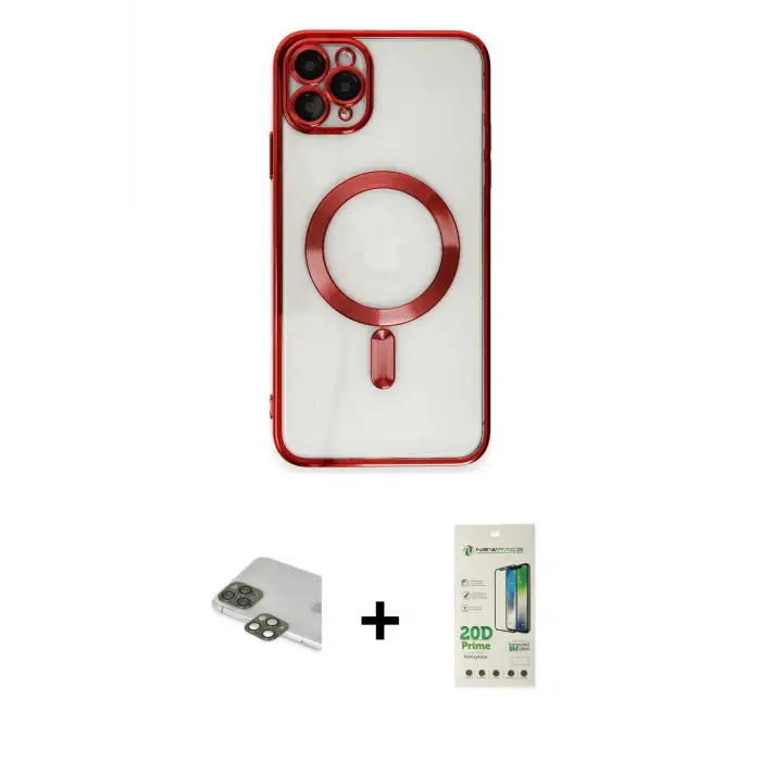 ieg™ iPhone 11 Pro Max Kılıf Nova Işık Özel Seri - Siyah 20D Premium Cam Ekran Koruyucu + Pers Alüminyum Kamera Lens - YL