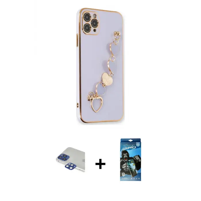 ieg™ iPhone 11 Pro Max Kılıf Nova Işık Prime - Siyah 34D Izgaralı Cam + Pers Alüminyum Kamera Lens - LT