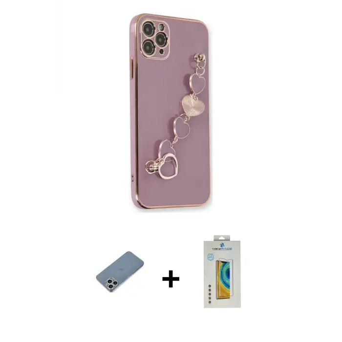 ieg™ iPhone 11 Pro Max Kılıf Nova Işık Prime - Siyah Polymer Nano Ekran Koruyucu + Shine Kamera Lens Koruma Cam - GS