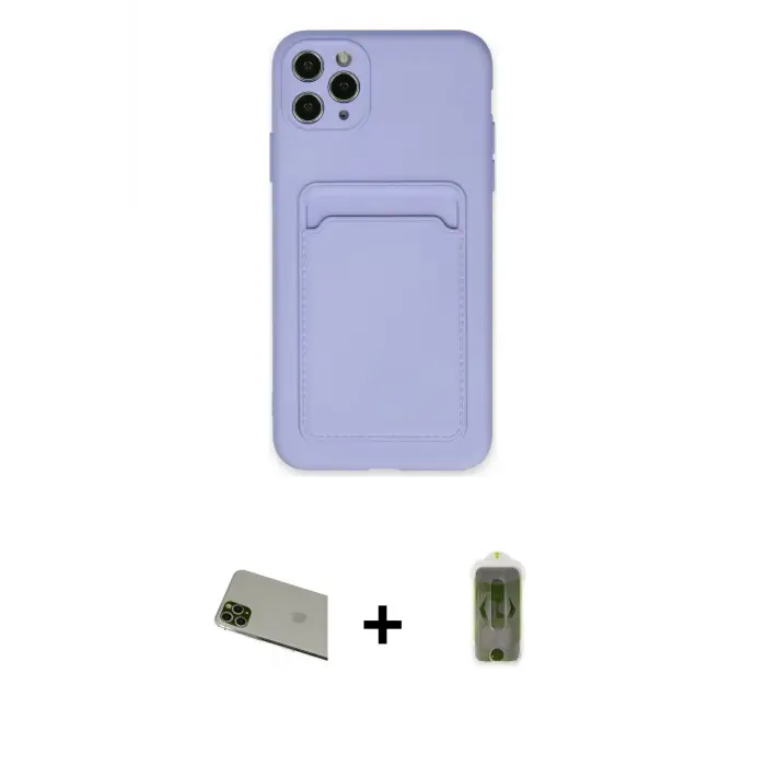 ieg™ iPhone 11 Pro Max Kılıf Vadi Çizgi Prime - Siyah Joko Magic 5D Hayalet Cam + Rainbow Kamera Lens Koruma Cam - YL