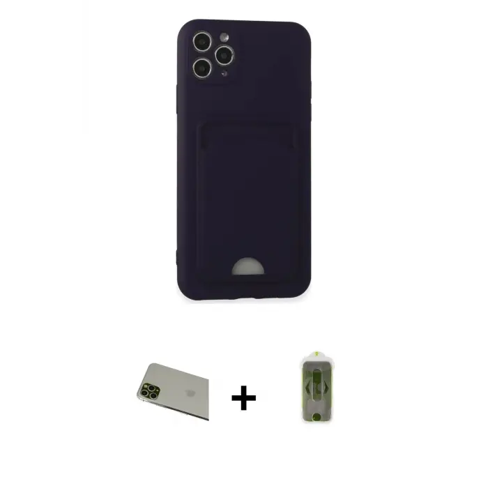 ieg™ iPhone 11 Pro Max Kılıf Vadi Çizgi Prime - Siyah Joko Magic 5D Hayalet Cam + Rainbow Kamera Lens Koruma Cam - YL