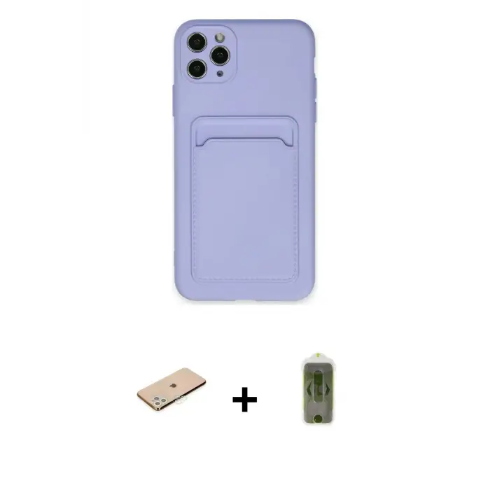 ieg™ iPhone 11 Pro Max Kılıf Vadi Çizgi Prime - Siyah Joko Magic 5D Hayalet Cam + Renkli Kamera Lens Koruma Cam - YL