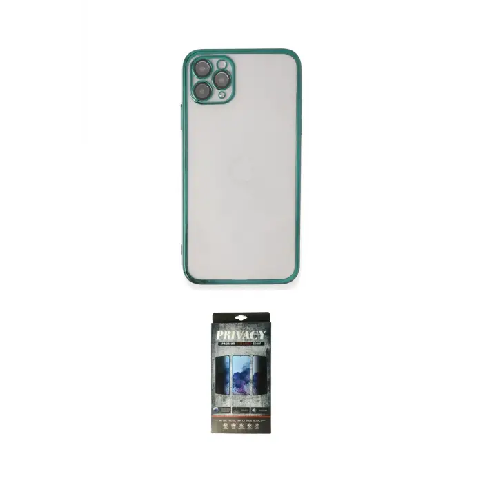ieg™ iPhone 11 Pro Max Kılıf Vadi Minimal - Siyah 34D Hayalet Izgaralı Cam