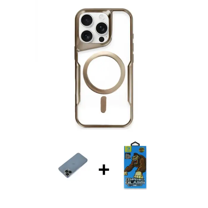 ieg™ iPhone 11 Pro Max Kılıf Yadigar Klasik Özel Seri - Siyah 18D Cam Ekran Koruyucu + Shine Kamera Lens Koruma Cam - SH