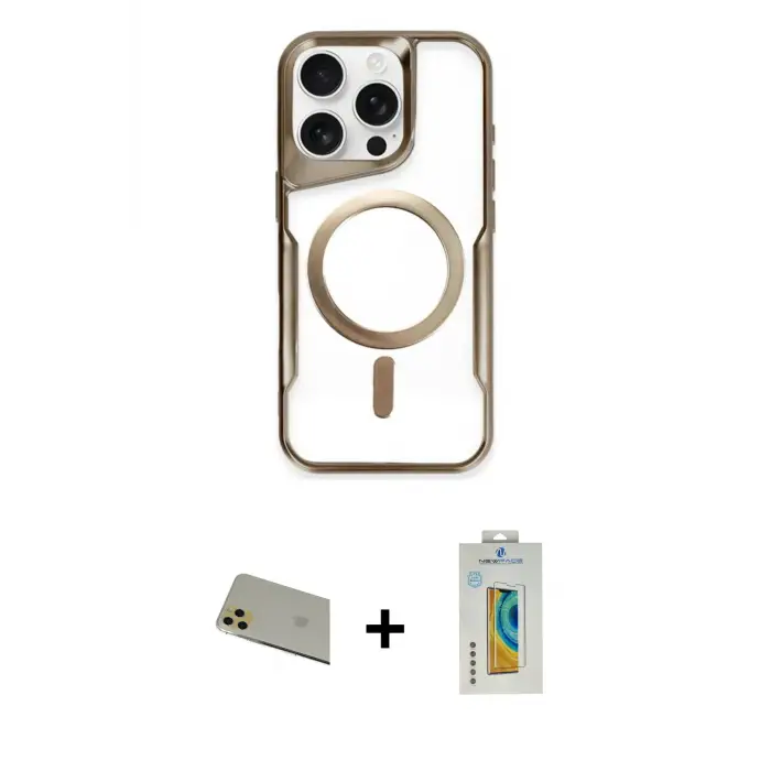 ieg™ iPhone 11 Pro Max Kılıf Yadigar Klasik Özel Seri - Siyah Polymer Nano Ekran Koruyucu + Rainbow Kamera Lens Koruma Cam - GD