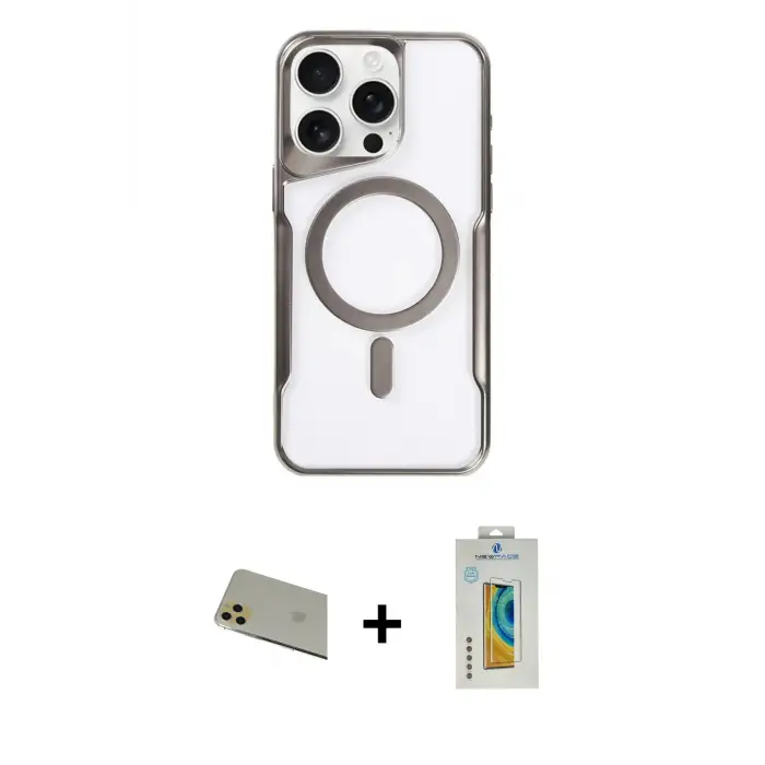 ieg™ iPhone 11 Pro Max Kılıf Yadigar Klasik Özel Seri - Siyah Polymer Nano Ekran Koruyucu + Rainbow Kamera Lens Koruma Cam - GD