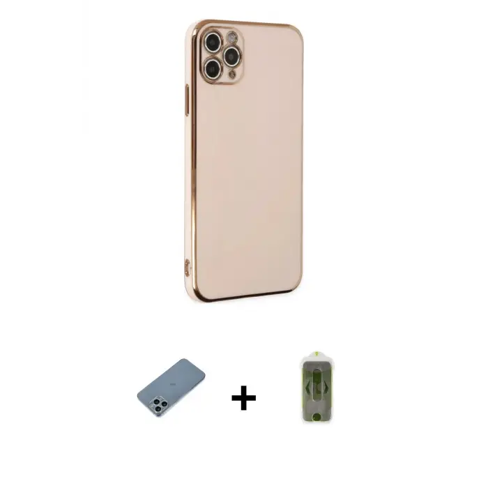 ieg™ iPhone 11 Pro Max Kılıf Yankı Serisi - Siyah Joko Magic 5D Hayalet Cam + Shine Kamera Lens Koruma Cam - SABE