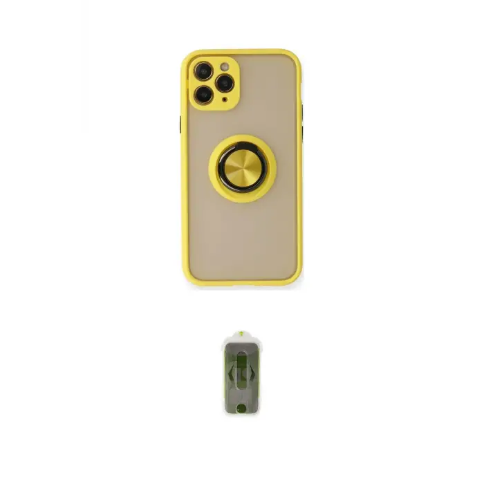 ieg™ iPhone 11 Pro Max Kılıf Yörünge Çizgi - Siyah Joko Magic 5D Hayalet Cam
