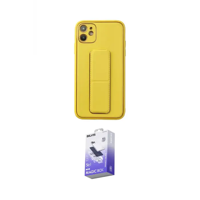 ieg™ iPhone 12 Kılıf Akış Doku - Siyah Bilvis 5in1 5D Magic Hayalet Cam Ekran Koruyucu