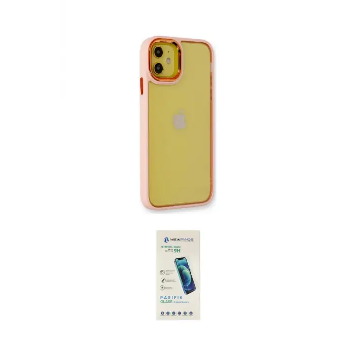 ieg™ iPhone 12 Kılıf Eksen Doku Prime - Şeffaf Pasifik Cam Ekran Koruyucu