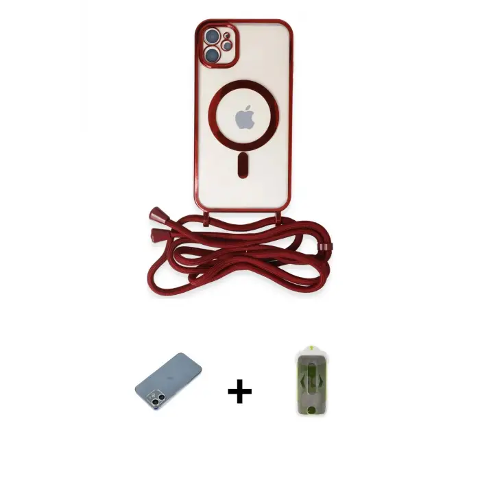 ieg™ iPhone 12 Kılıf Eksen Özel Seri - Siyah Joko Magic 5D Hayalet Cam + Shine Kamera Lens Koruma Cam - GS