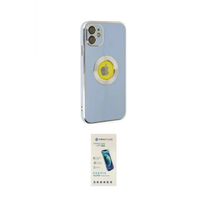 ieg™ iPhone 12 Kılıf İz Form Serisi - Şeffaf Pasifik Cam Ekran Koruyucu