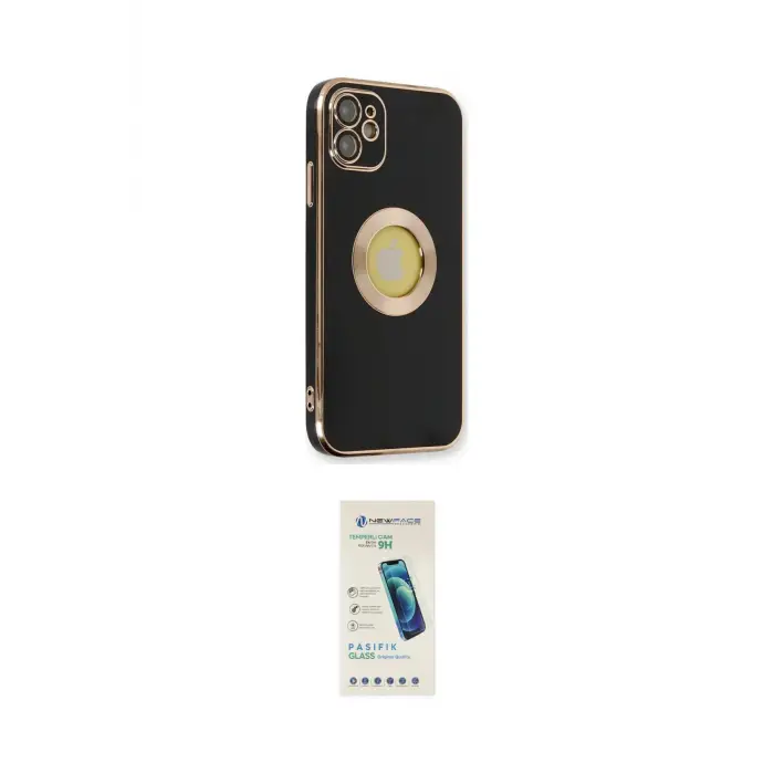 ieg™ iPhone 12 Kılıf İz Form Serisi - Şeffaf Pasifik Cam Ekran Koruyucu