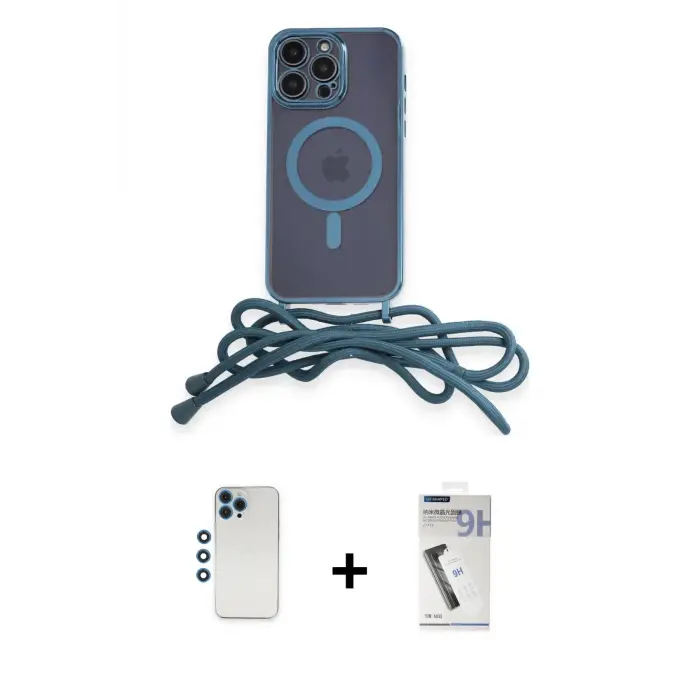 ieg™ iPhone 12 Pro Kılıf Eksen Özel Seri - Şeffaf Uv Polymer Nano Ekran Koruyucu + Shine Kamera Lens - MI