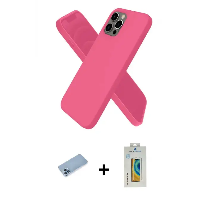 ieg™ iPhone 12 Pro Kılıf Kozmos Yansıma Özel Seri - Siyah Polymer Nano Ekran Koruyucu + Shine Kamera Lens Koruma Cam - MI