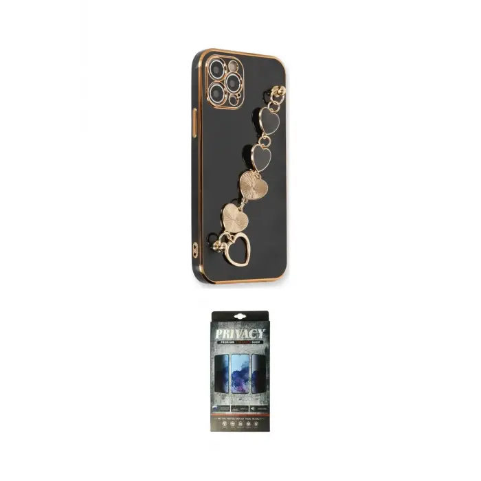 ieg™ iPhone 12 Pro Kılıf Nova Işık Prime - Siyah 34D Hayalet Izgaralı Cam