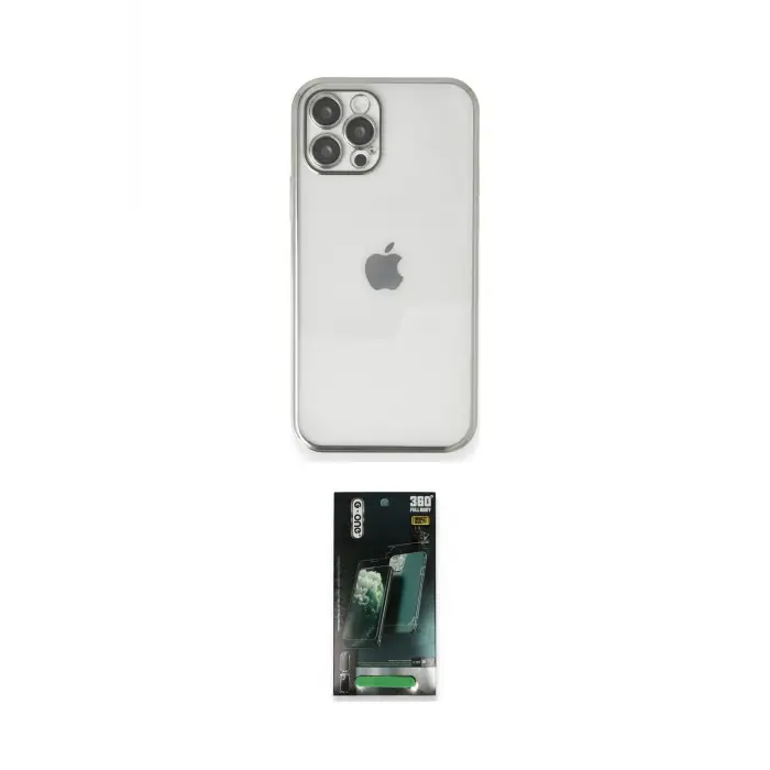 ieg™ iPhone 12 Pro Kılıf Vadi Minimal - Şeffaf 360 Full Body Arka Koruyucu