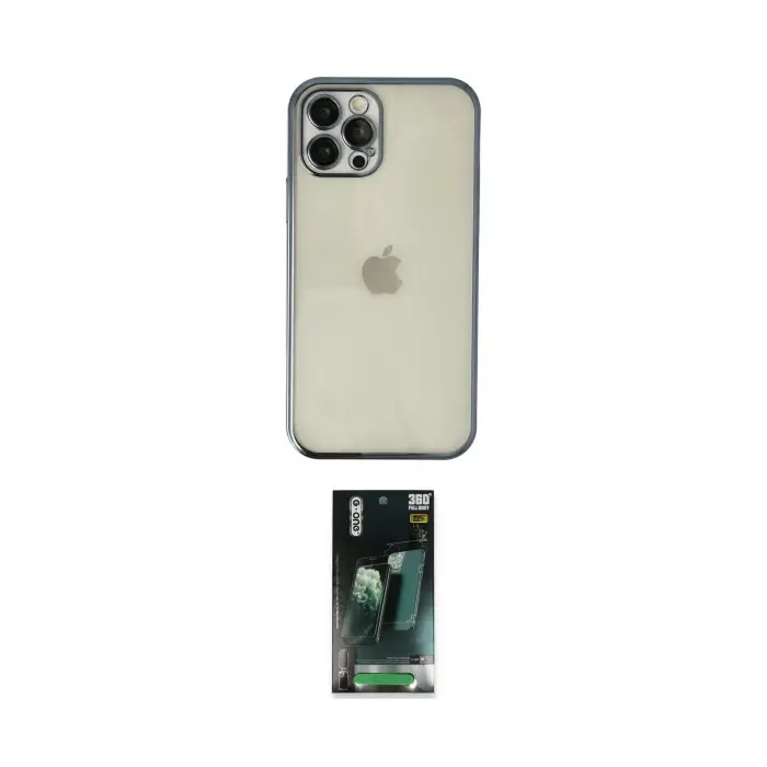 ieg™ iPhone 12 Pro Kılıf Vadi Minimal - Şeffaf 360 Full Body Arka Koruyucu