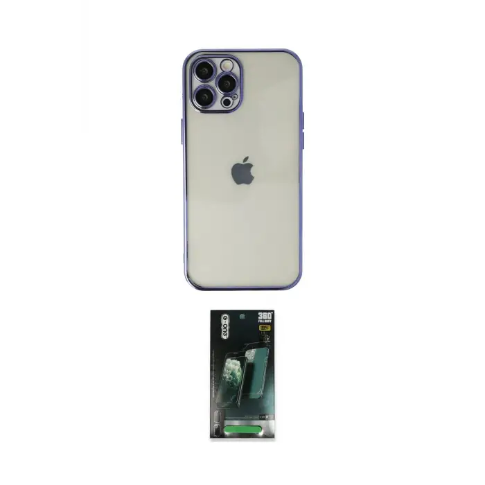 ieg™ iPhone 12 Pro Kılıf Vadi Minimal - Şeffaf 360 Full Body Arka Koruyucu