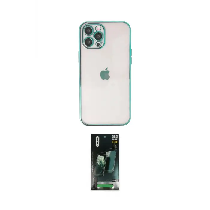 ieg™ iPhone 12 Pro Kılıf Vadi Minimal - Şeffaf 360 Full Body Arka Koruyucu