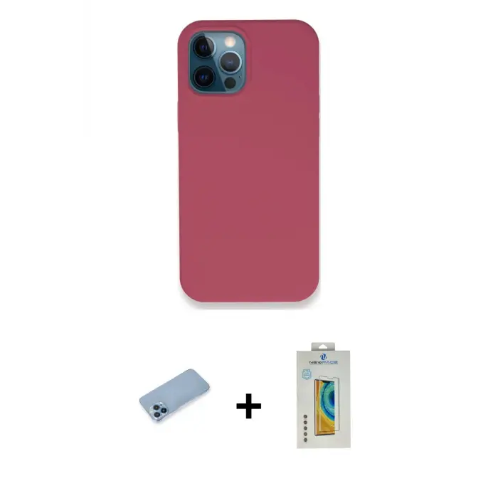 ieg™ iPhone 12 Pro Kılıf Zirve Modern Özel Seri - Siyah Polymer Nano Ekran Koruyucu + Shine Kamera Lens Koruma Cam - MI
