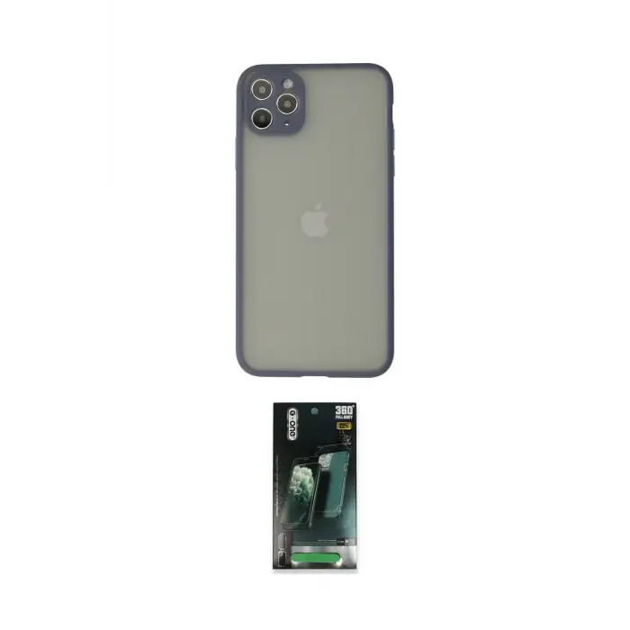 ieg™ iPhone 12 Pro Max Kılıf Ahenk Çizgi Serisi - Şeffaf 360 Full Body Arka Koruyucu
