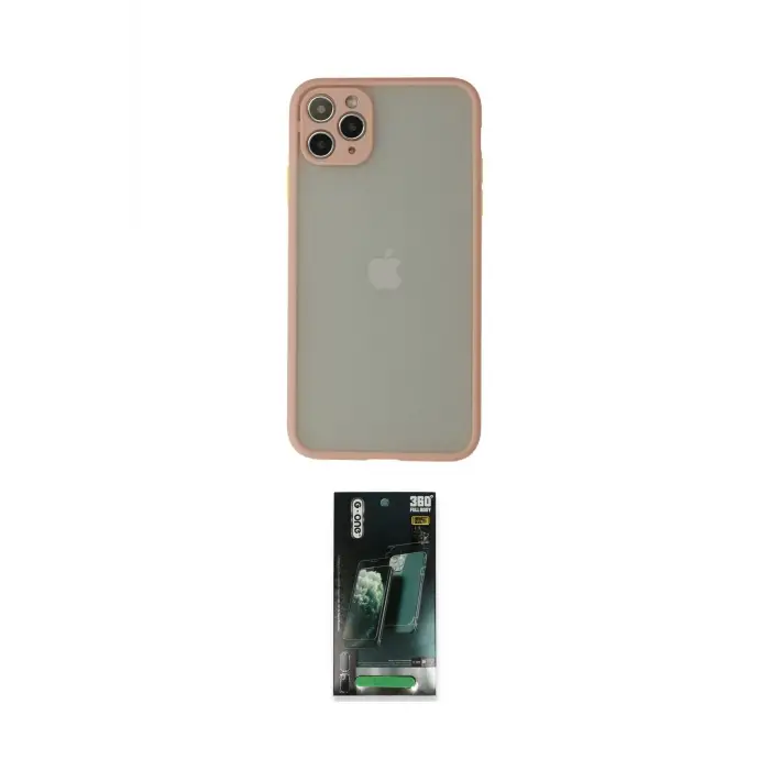 ieg™ iPhone 12 Pro Max Kılıf Ahenk Çizgi Serisi - Şeffaf 360 Full Body Arka Koruyucu