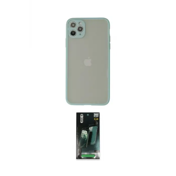 ieg™ iPhone 12 Pro Max Kılıf Ahenk Çizgi Serisi - Şeffaf 360 Full Body Arka Koruyucu