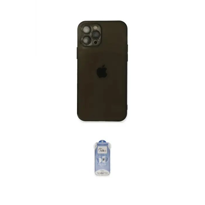 ieg™ iPhone 12 Pro Max Kılıf Ahenk Doku - Siyah Joko Magic 5D Cam