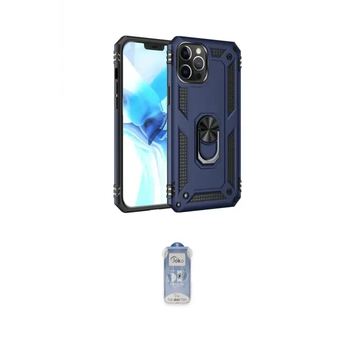 ieg™ iPhone 12 Pro Max Kılıf Ahenk Klasik Koleksiyonu - Siyah Joko Magic 5D Cam