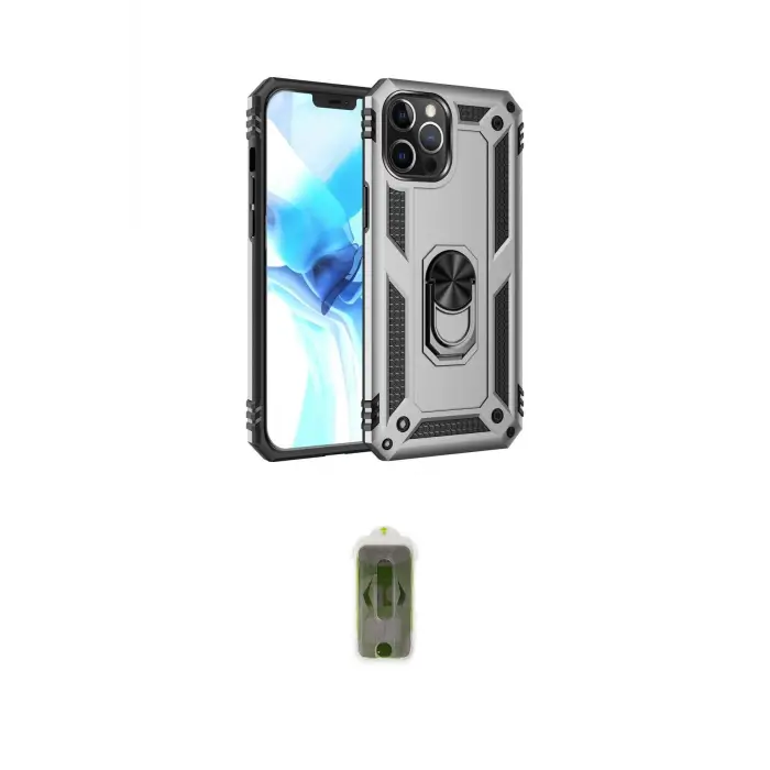 ieg™ iPhone 12 Pro Max Kılıf Ahenk Klasik Koleksiyonu - Siyah Joko Magic 5D Hayalet Cam