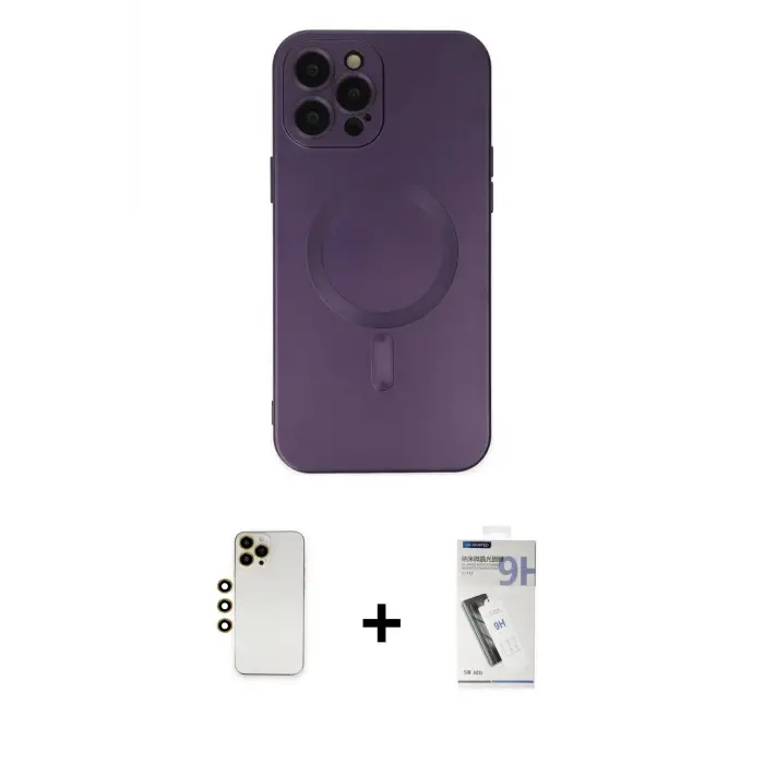 ieg™ iPhone 12 Pro Max Kılıf Akış Minimal Özel Seri - Şeffaf Uv Polymer Nano Ekran Koruyucu + Shine Kamera Lens - GD