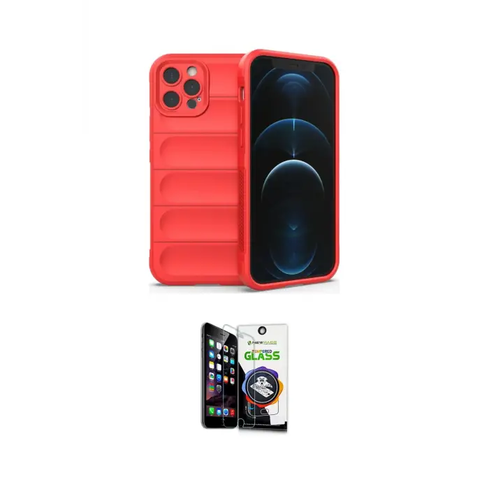 ieg™ iPhone 12 Pro Max Kılıf Atlas Koleksiyonu - Şeffaf Temperli Cam Ekran Koruyucu