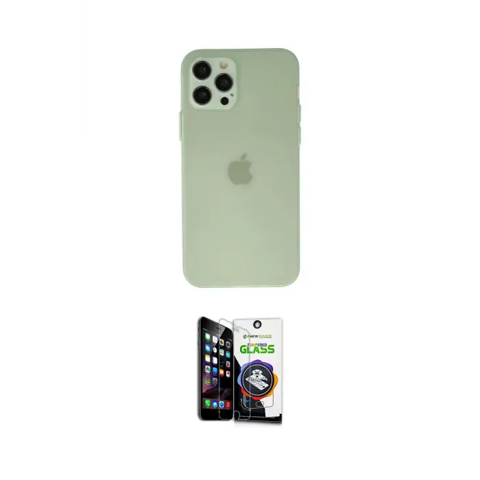 ieg™ iPhone 12 Pro Max Kılıf Atlas Minimal Prime - Şeffaf Temperli Cam Ekran Koruyucu