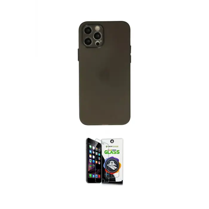 ieg™ iPhone 12 Pro Max Kılıf Atlas Minimal Prime - Şeffaf Temperli Cam Ekran Koruyucu