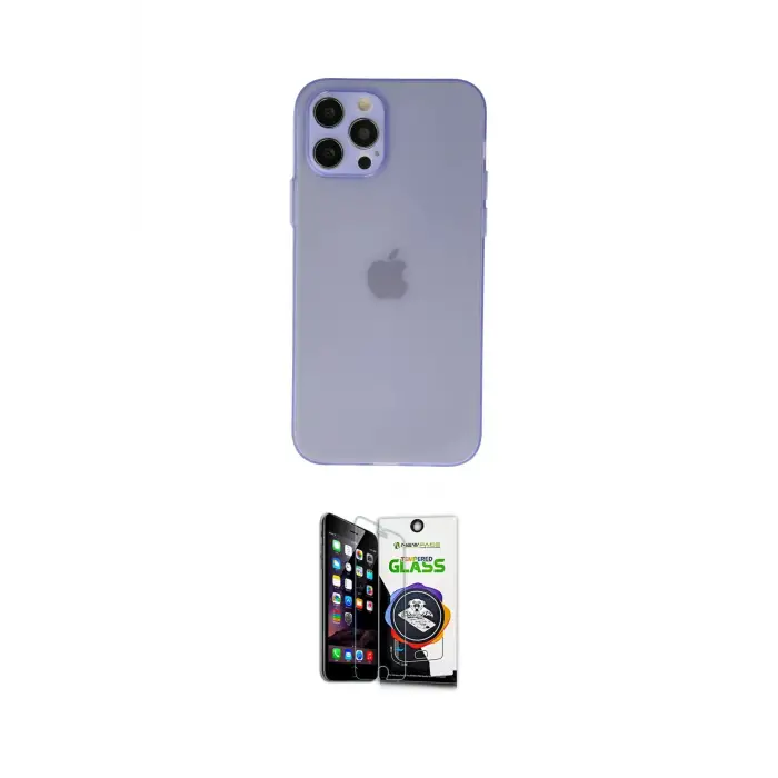 ieg™ iPhone 12 Pro Max Kılıf Atlas Minimal Prime - Şeffaf Temperli Cam Ekran Koruyucu