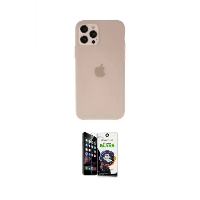 ieg™ iPhone 12 Pro Max Kılıf Atlas Minimal Prime - Şeffaf Temperli Cam Ekran Koruyucu