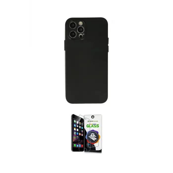 ieg™ iPhone 12 Pro Max Kılıf Atlas Minimal Prime - Şeffaf Temperli Cam Ekran Koruyucu
