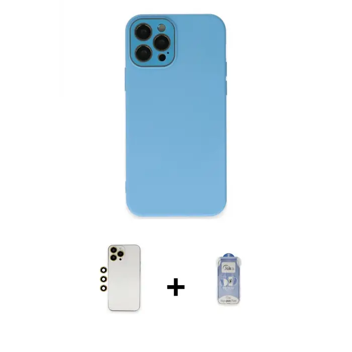 ieg™ iPhone 12 Pro Max Kılıf Çekirdek Modern Serisi - Siyah Joko Magic 5D Cam + Shine Kamera Lens - GD