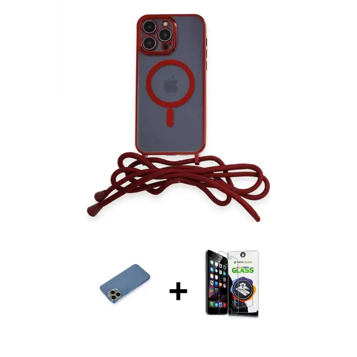 ieg™ iPhone 12 Pro Max Kılıf Eksen Özel Seri - Şeffaf Temperli Cam Ekran Koruyucu + Shine Kamera Lens Koruma Cam - GD