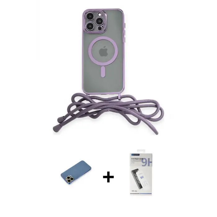 ieg™ iPhone 12 Pro Max Kılıf Eksen Özel Seri - Şeffaf Uv Polymer Nano Ekran Koruyucu + Shine Kamera Lens Koruma Cam - GD